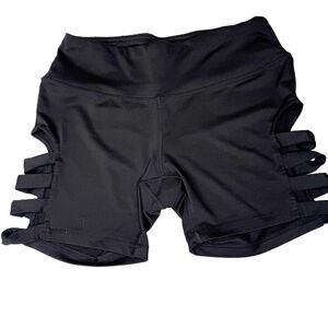 Velocity Black Cutout Side Workout Shorts – Ladder Style Size Medium